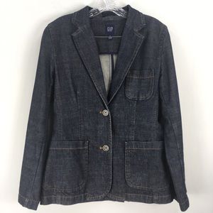 Gap Tailored Blazer Jacket Denim Blue size 8